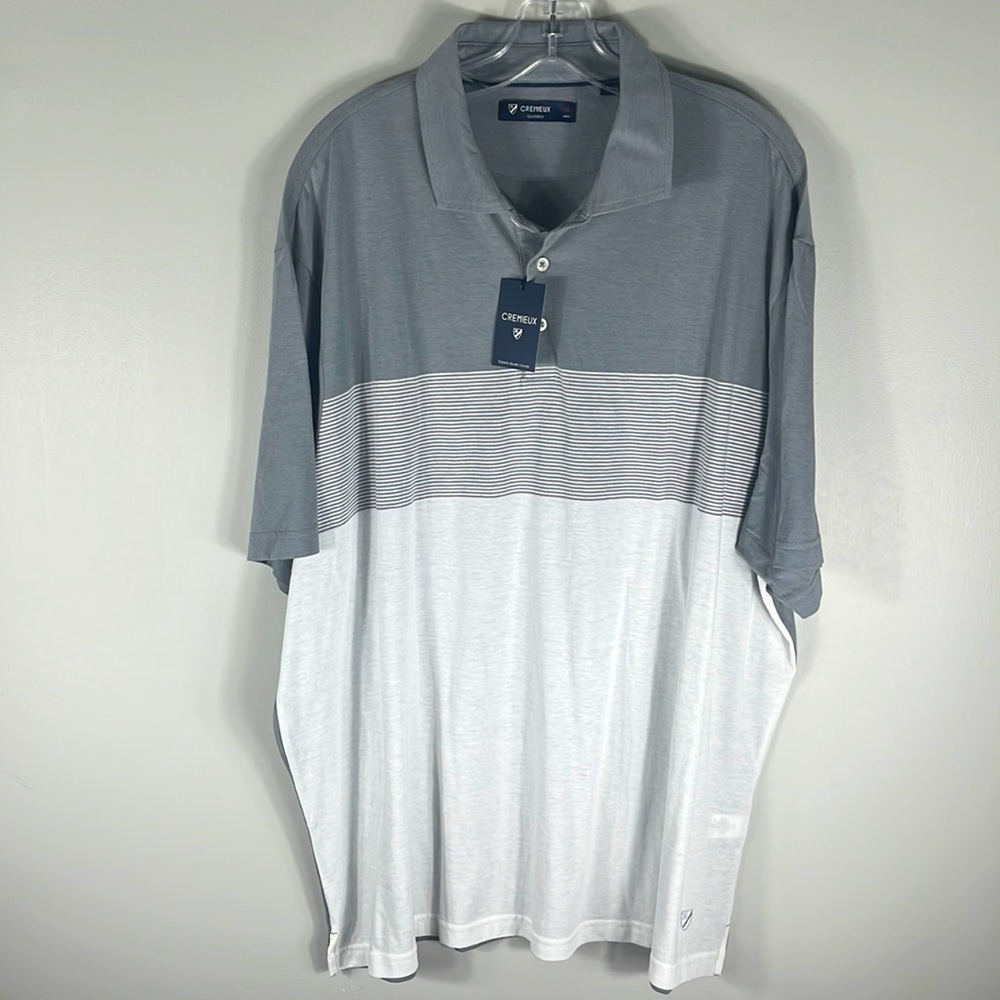 NWT Cremieux Classic Grey Polo Shirt Size XXL